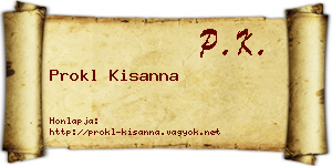 Prokl Kisanna névjegykártya
